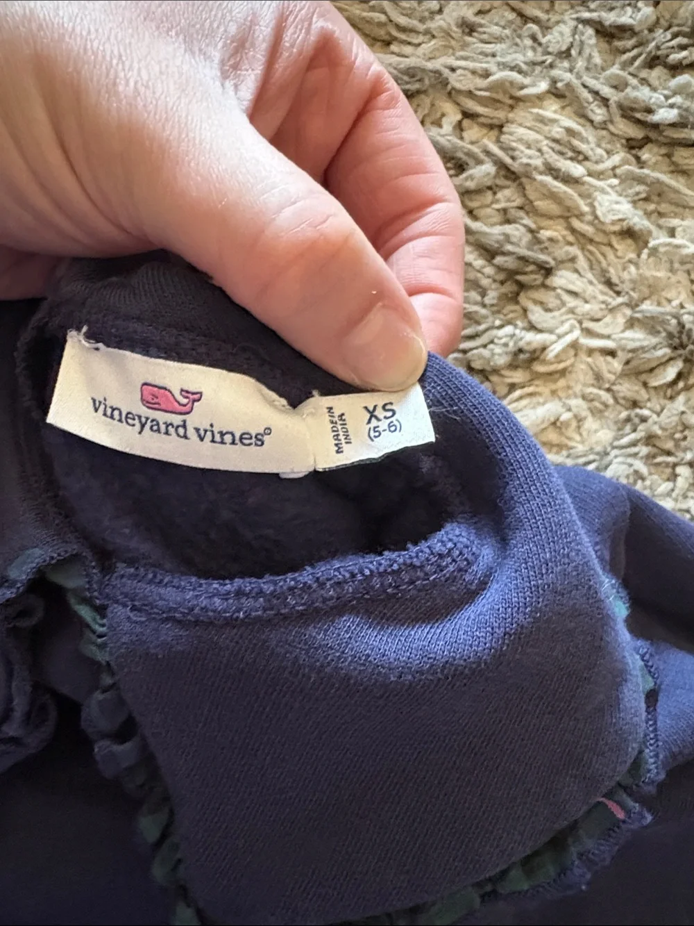 Vineyard Vines Navy Ruffle Collar Sweatshirt